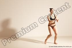 Underwear Martial art Woman White Moving poses Average long colored Dynamic poses Academic